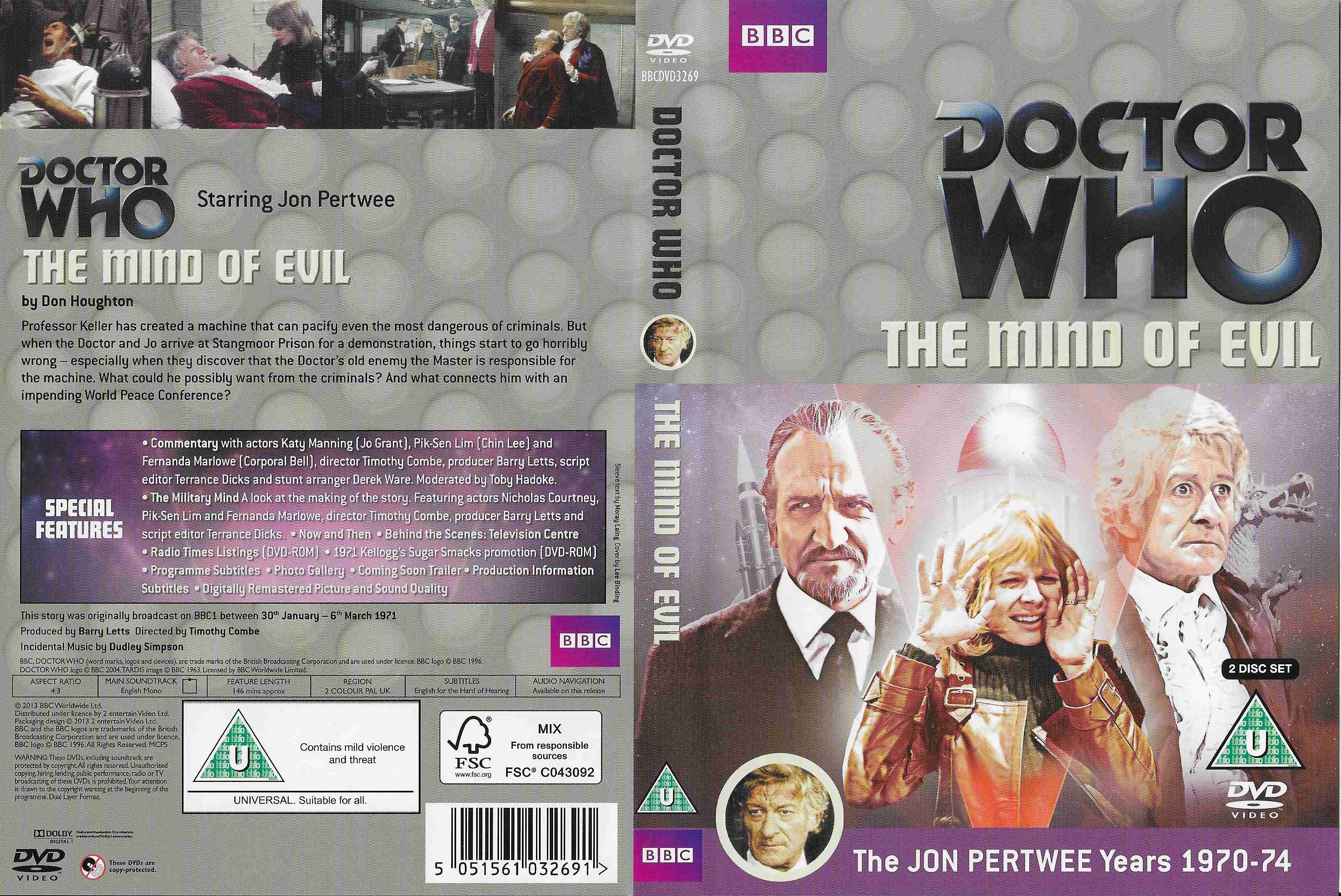 Picture of BBCDVD 3269 Doctor Who - The mind of evil by artist Robert Holmes from the BBC records and Tapes library